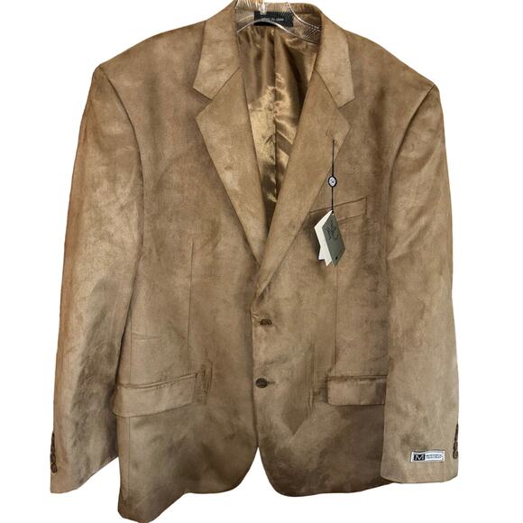 Millennium Collection men’s poly microsuede suit jacket sport coat size 44L NWT - Picture 1 of 11